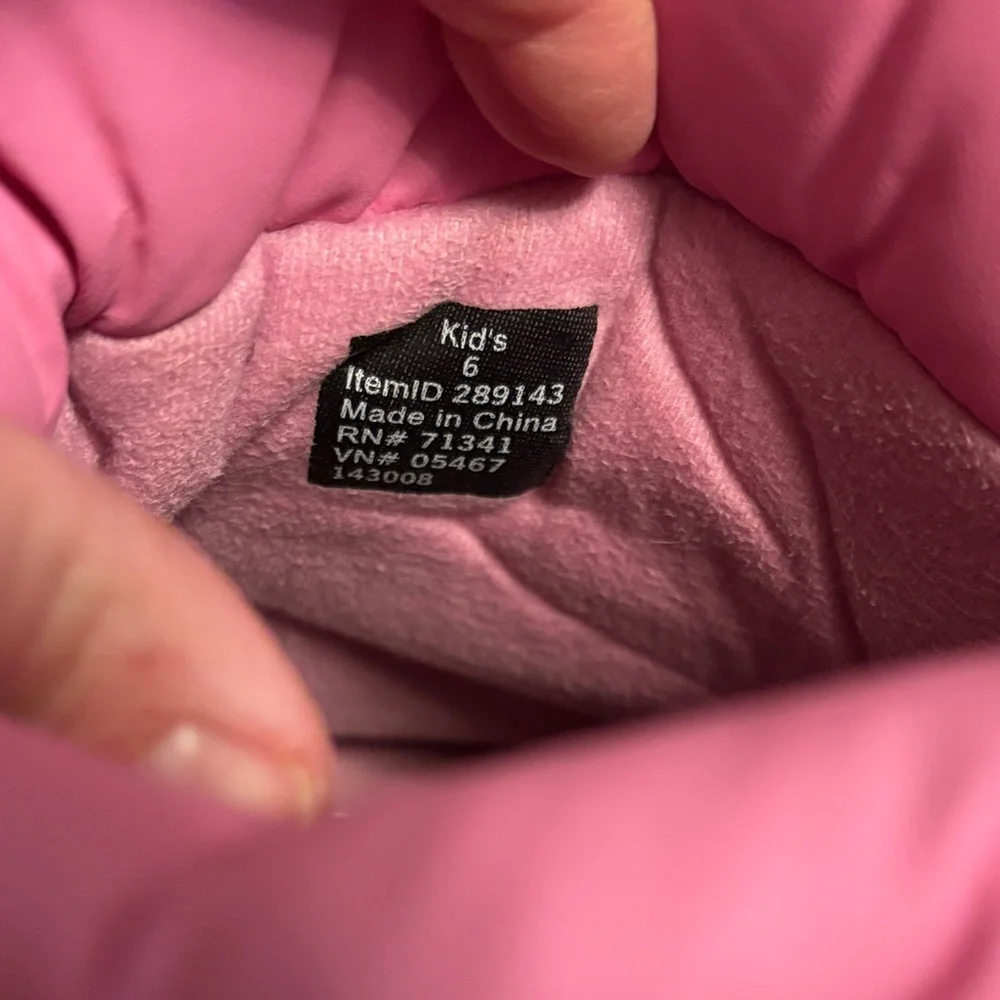 L.L. Bean Pink and Silver Kids Snow Boots